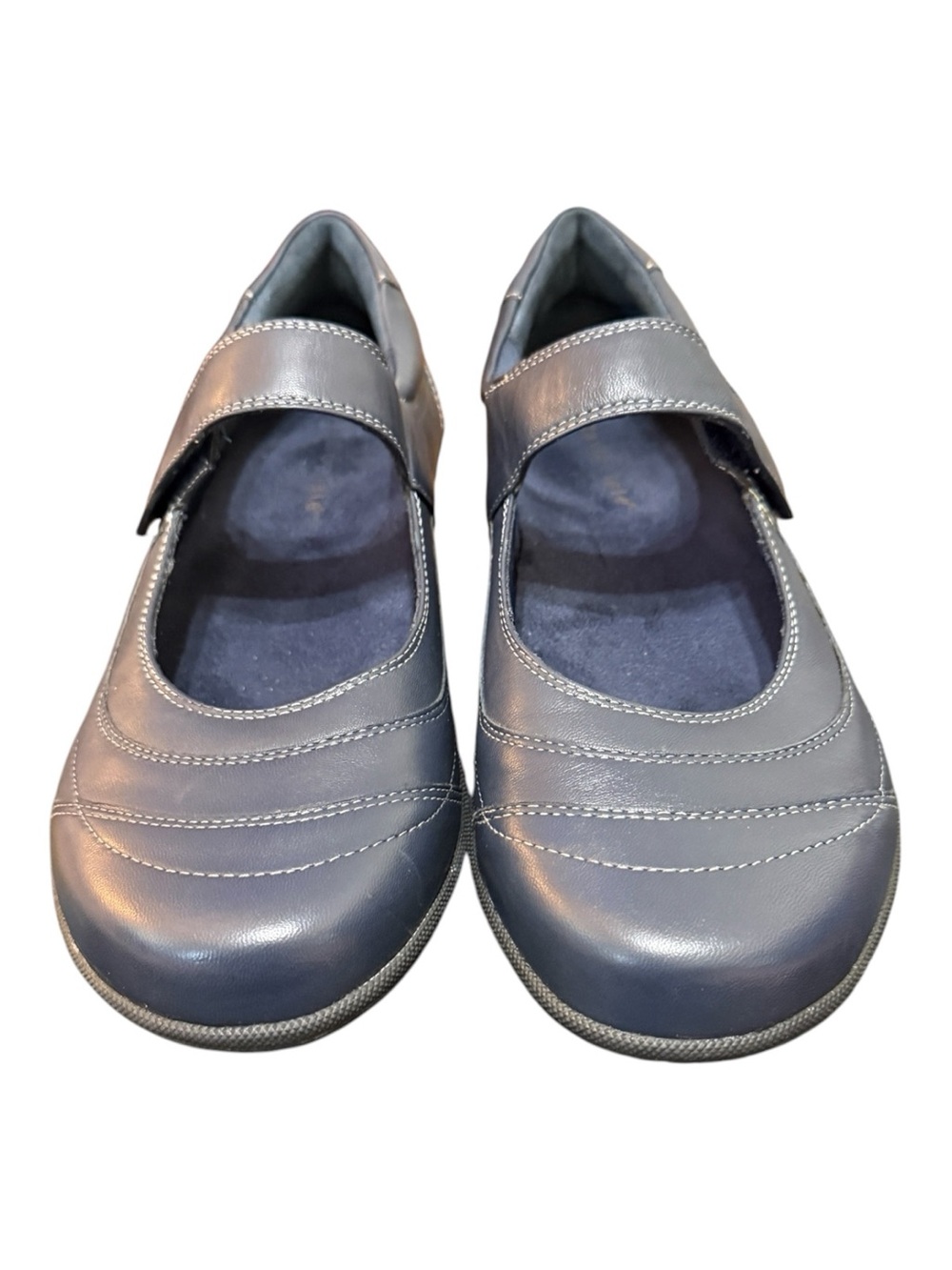 David Tate Brenna Navy Leather Mary Jane Flats Women’s Size 9M NIB